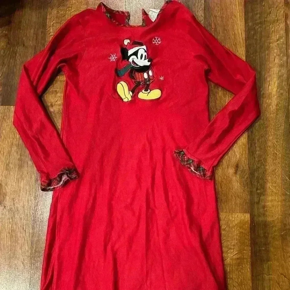 Vintage girls Mickey Mouse Christmas sleeping dress size L 10/12